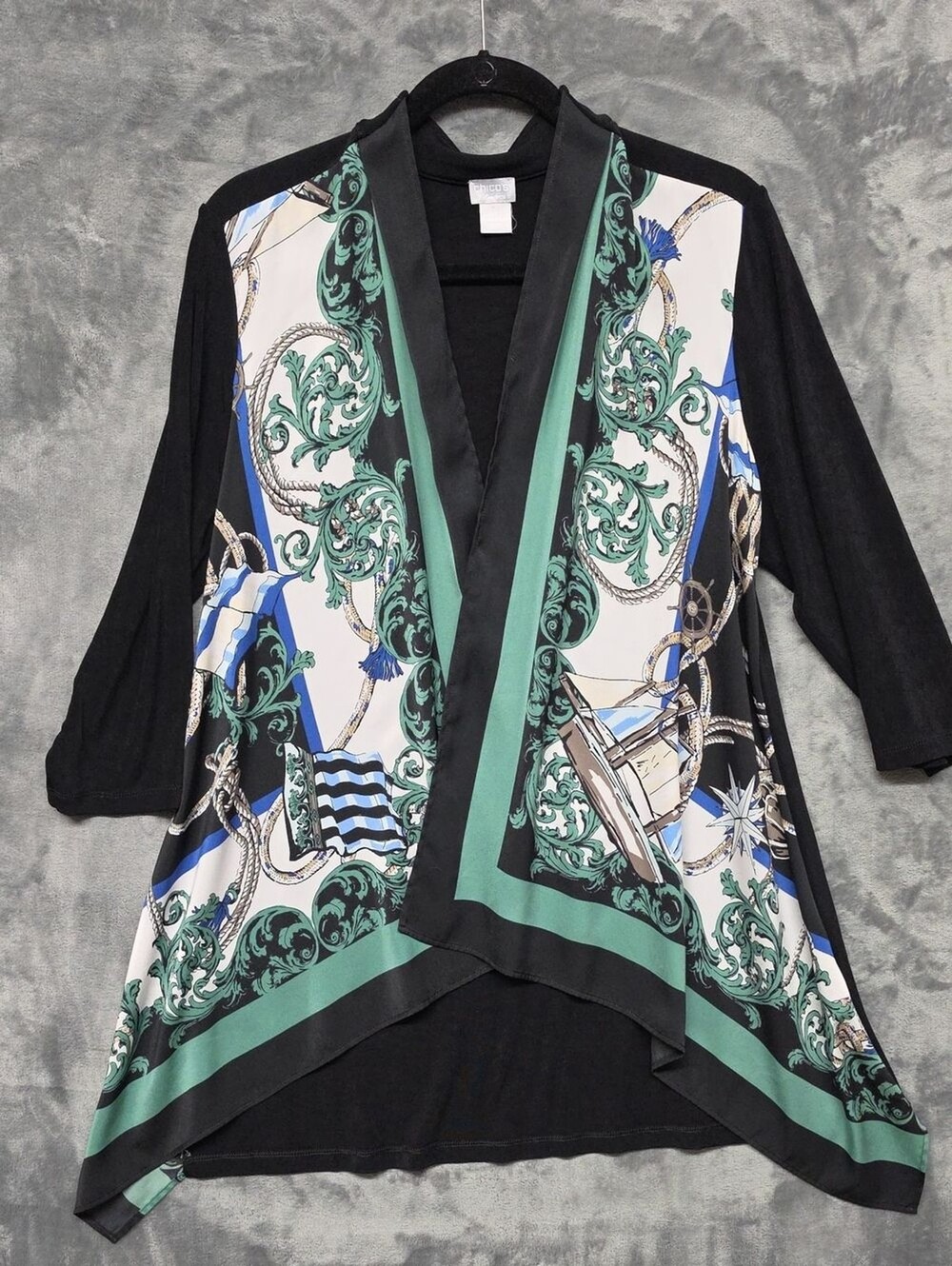 Chico's Black Travel knit cardigan sz 1(8)